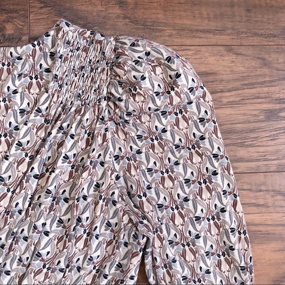 SOLD Peruvian Connection • Lana dress surplice ruched leaf print retro jersey - Picture 8 of 11